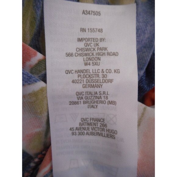 Attitudes by Renee QVC Sz 2XP Blue Orange Tropical Multicolor maxi dress - Picture 8 of 9